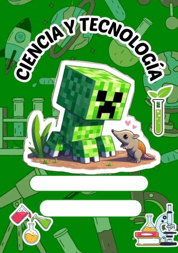 Portada de Minecraft para cuaderno tamaño A4