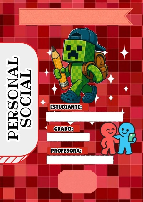 Portada colorida de Minecraft para cuaderno