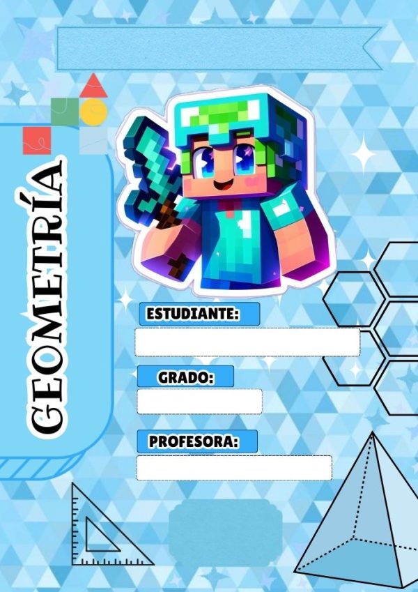 Portada de Minecraft para cuadernos escolares