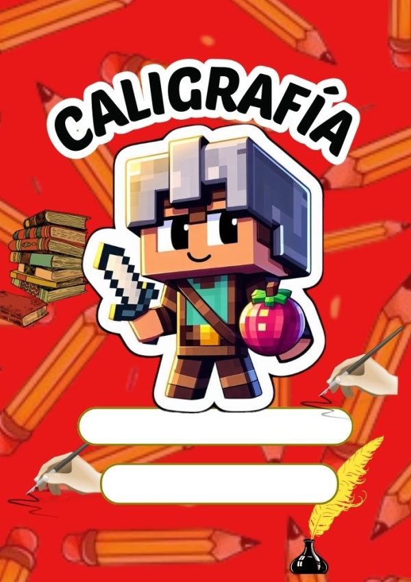 Portada escolar de Minecraft para cuadernos
