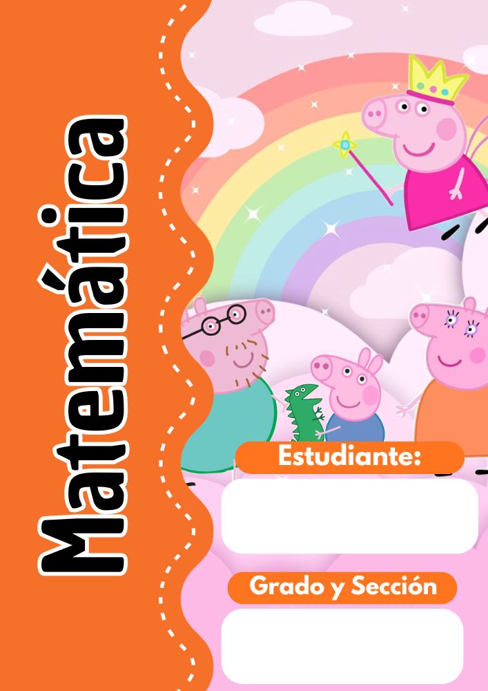 Portada de cuaderno temática Peppa Pig para imprimir