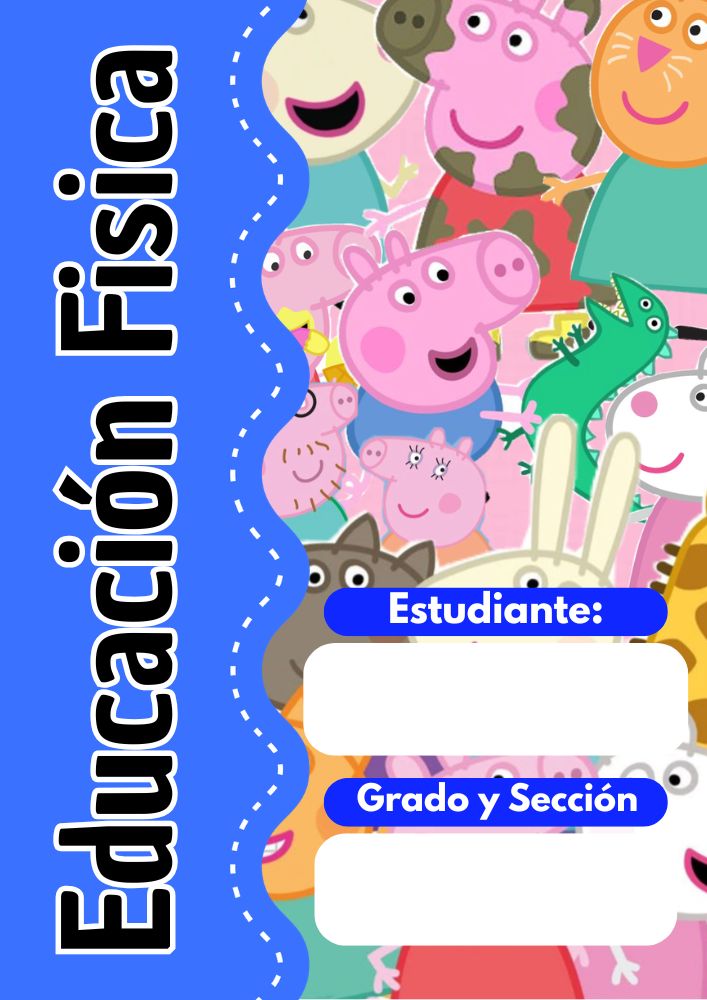 Portada de cuaderno de Peppa Pig para niños