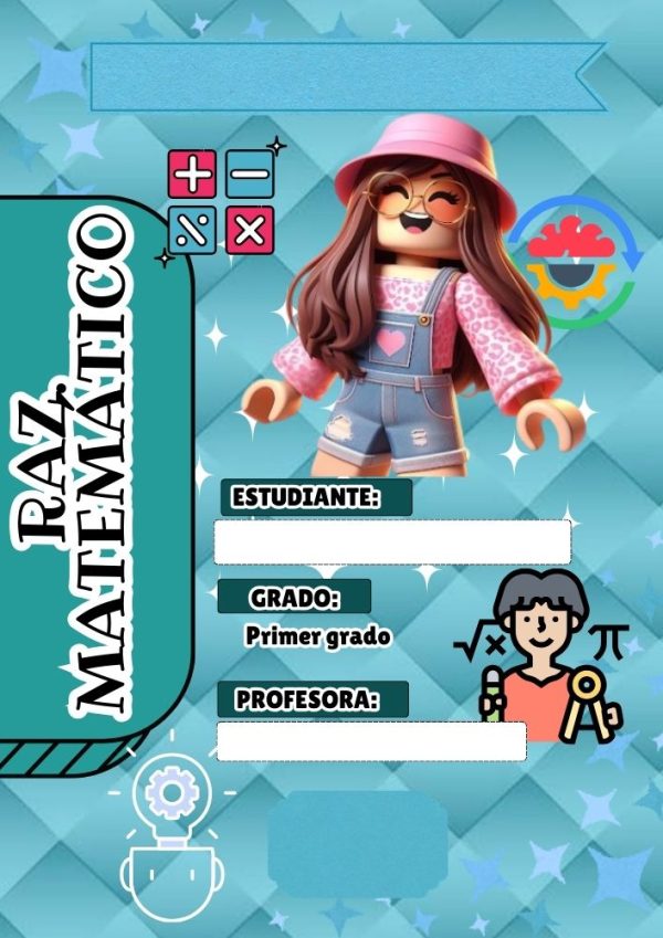 Portada de Roblox para niña para cuaderno tamaño A4