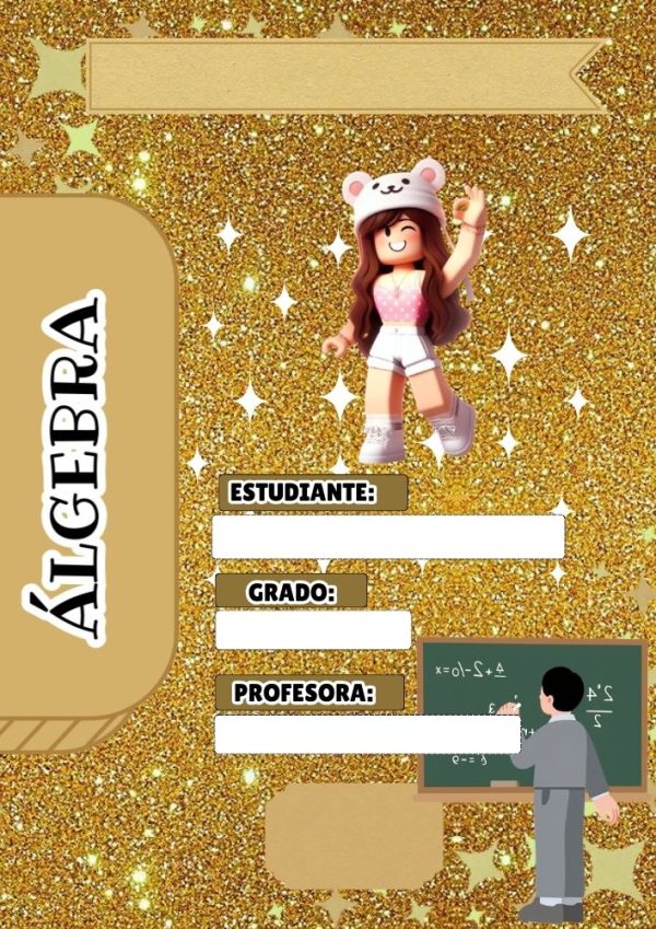 Portada colorida de Roblox para niña para cuaderno