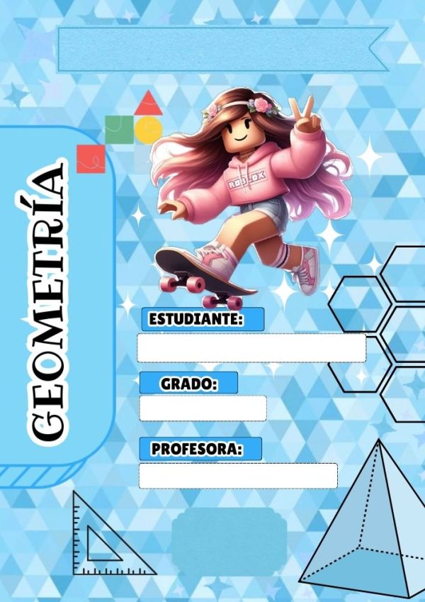 Portada decorativa de Roblox para niña para cuaderno