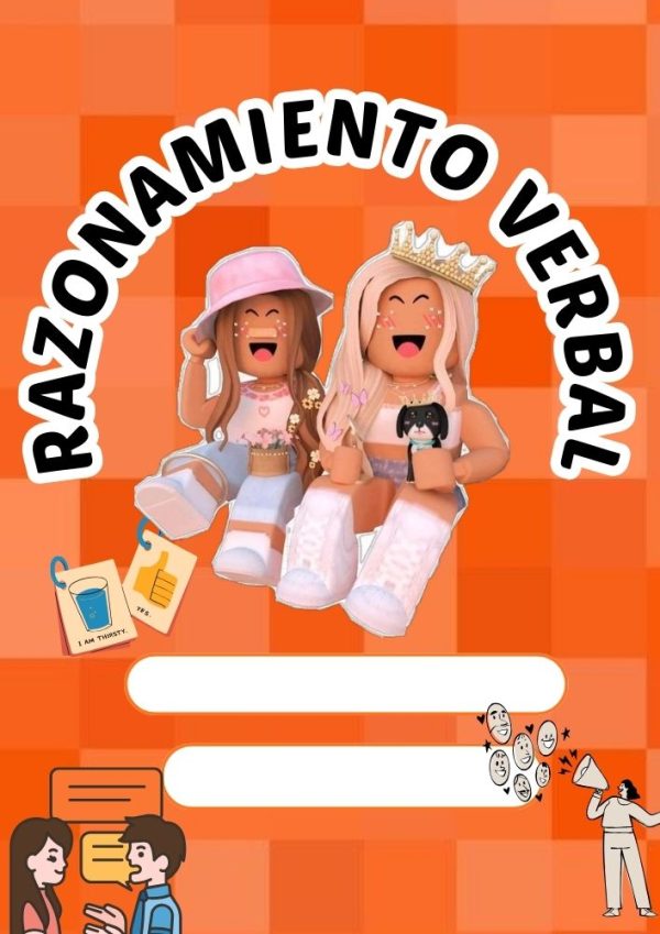 Portada de cuaderno temática Roblox para niña para imprimir