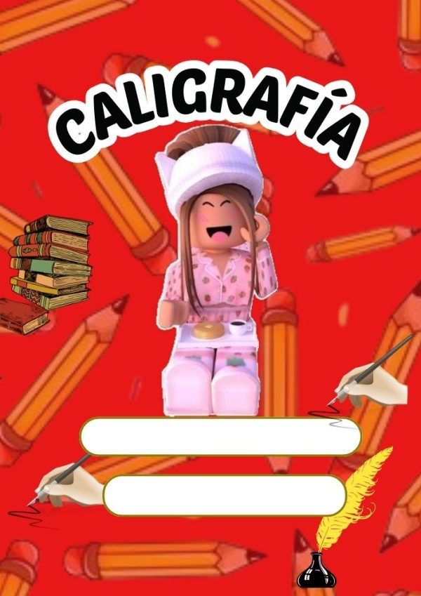 Portada de Roblox para niña para cuaderno escolar