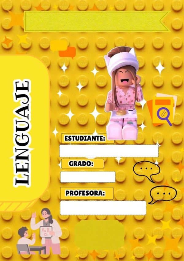 Portada de cuaderno de Roblox para niña para niños