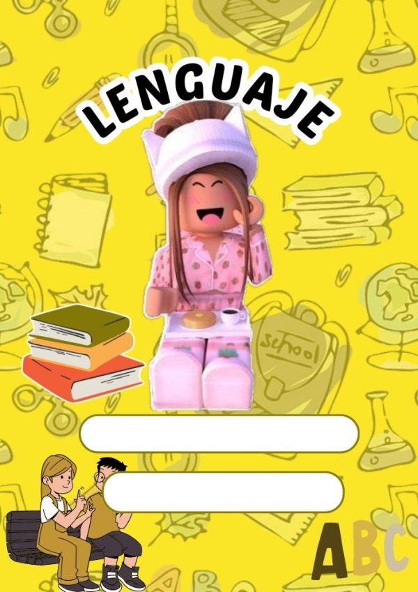 Portada escolar de Roblox para niña para cuadernos