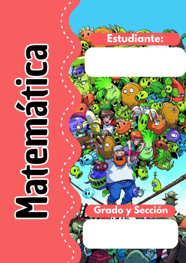Portada de plantas-vs-zombies para cuadernos de primaria