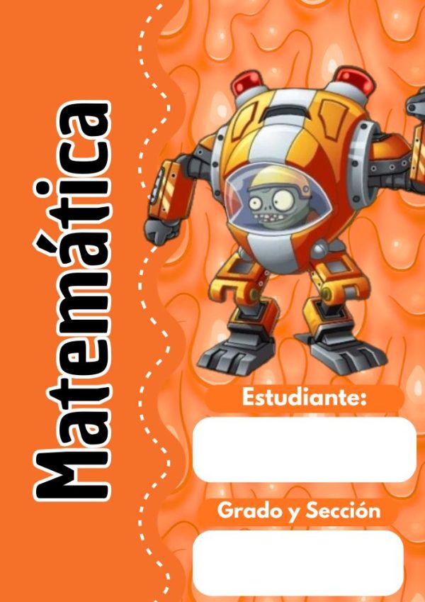 Portada de cuaderno temática plantas-vs-zombies para imprimir