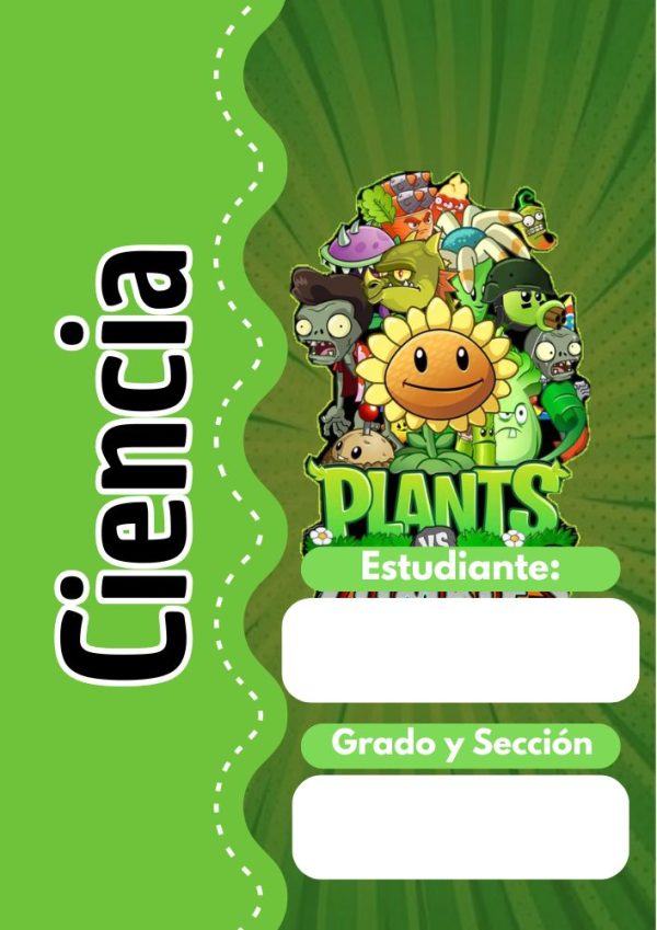 Portada de plantas-vs-zombies para cuaderno escolar