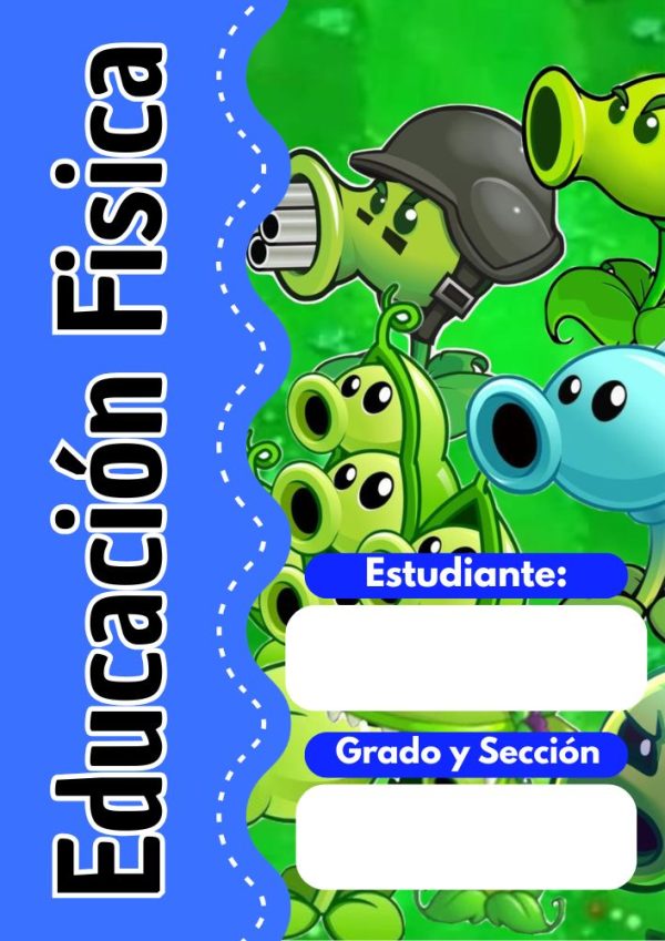 Portada de cuaderno de plantas-vs-zombies para niños