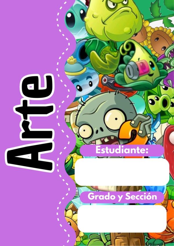 Portada escolar de plantas-vs-zombies para cuadernos