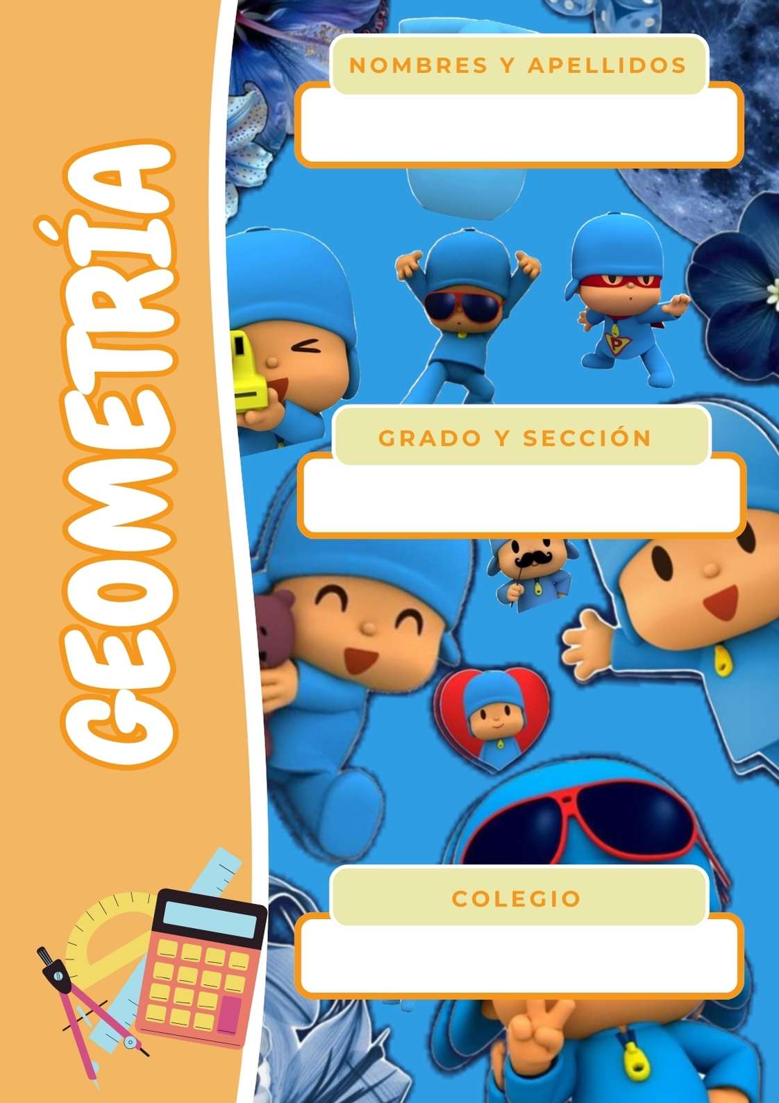 Portada de Pocoyo para cuaderno escolar